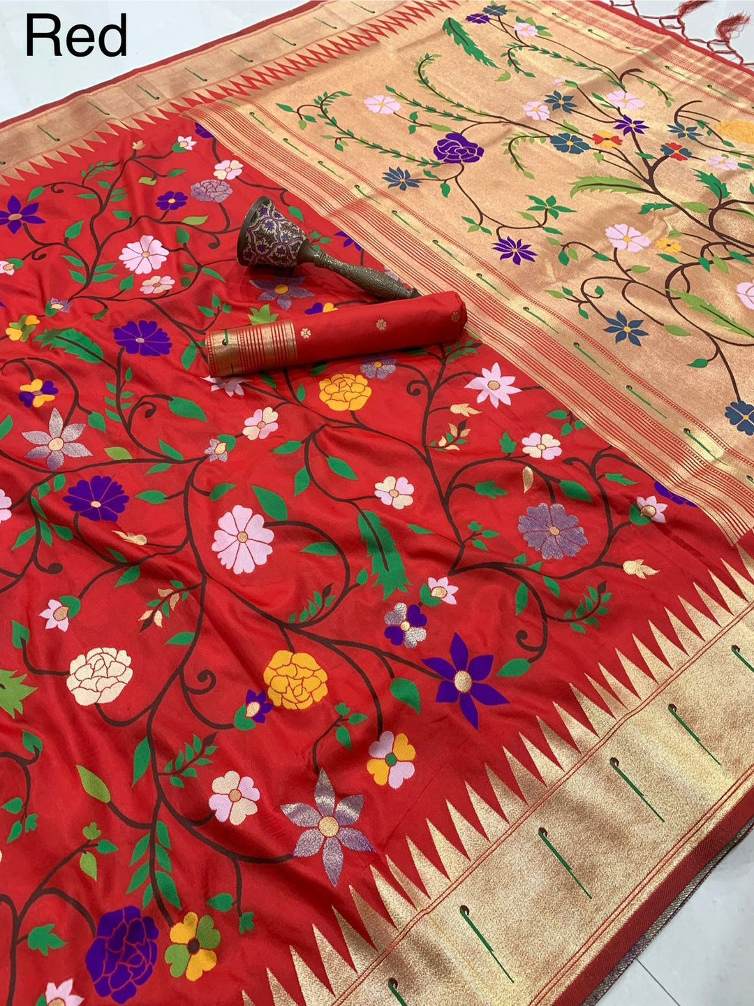 Actress Janhvi Kapoor Inspired Kanchivaram Paithani Silk Saree