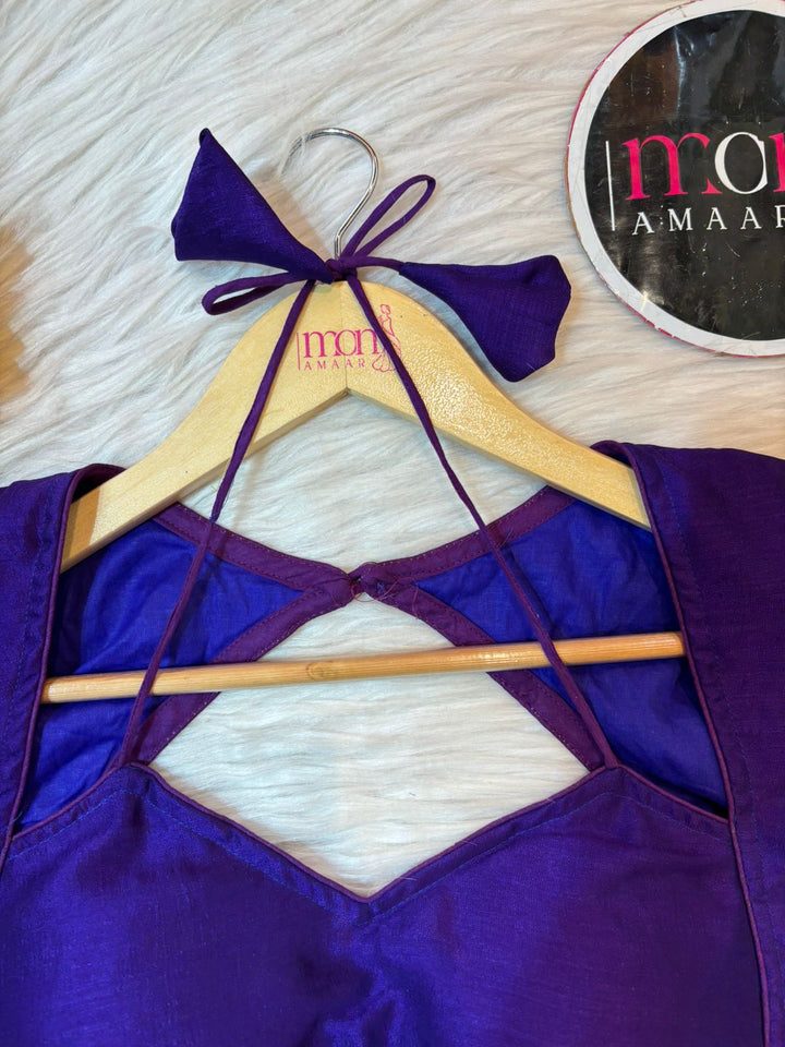 Purple Masaba Style Vichitra Silk Blouse