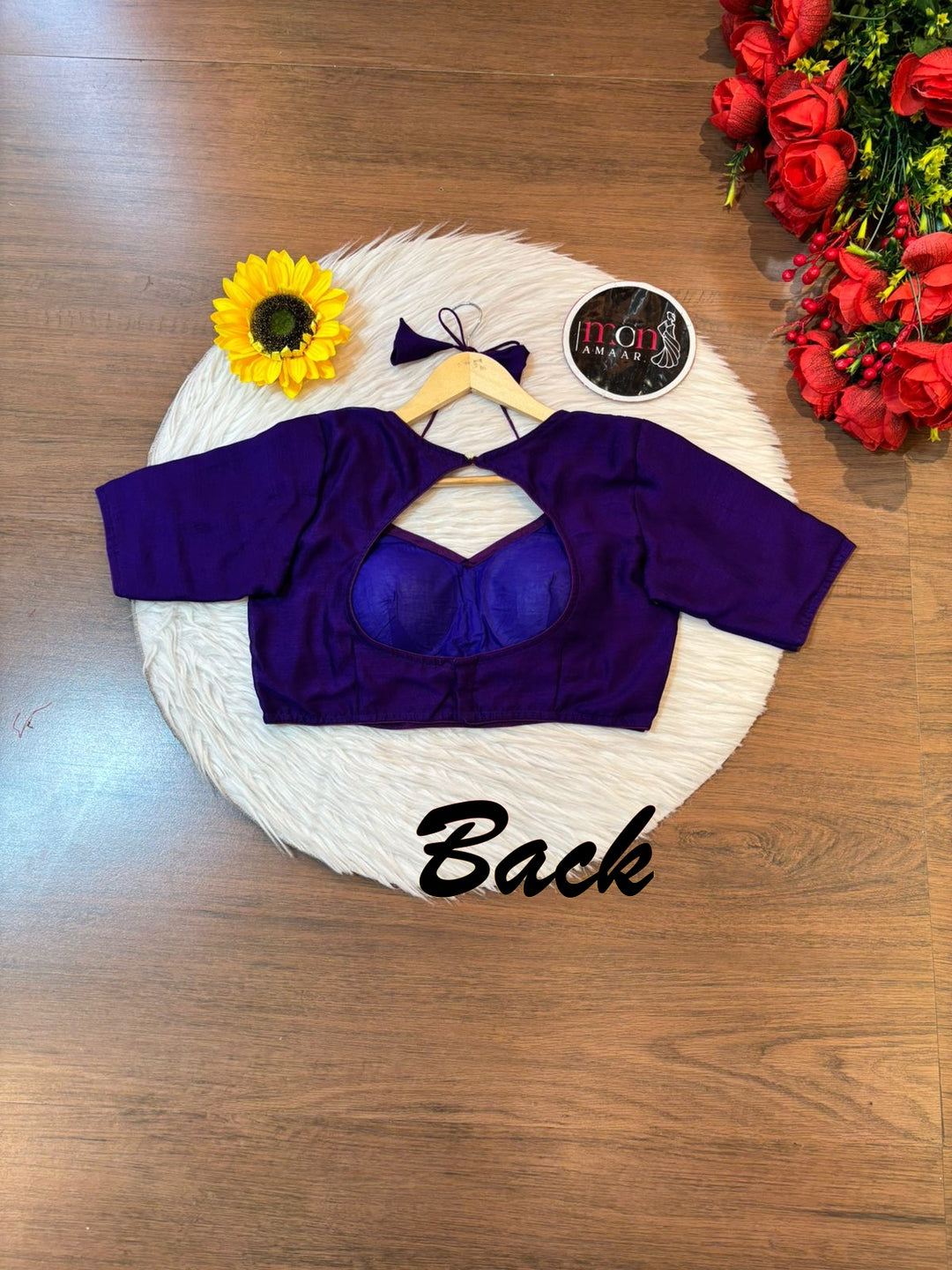 Purple Masaba Style Vichitra Silk Blouse