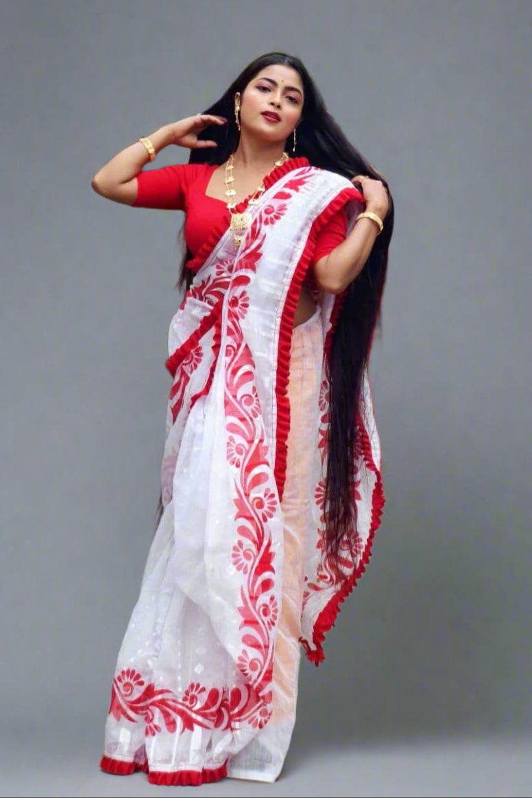 Pushpanjali Special Jamdani Saree