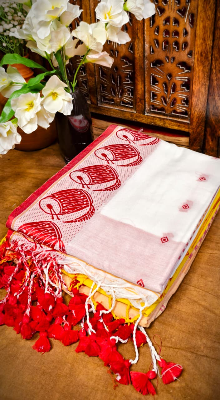 Dhak And Kulo Special khadi Cotton Saree