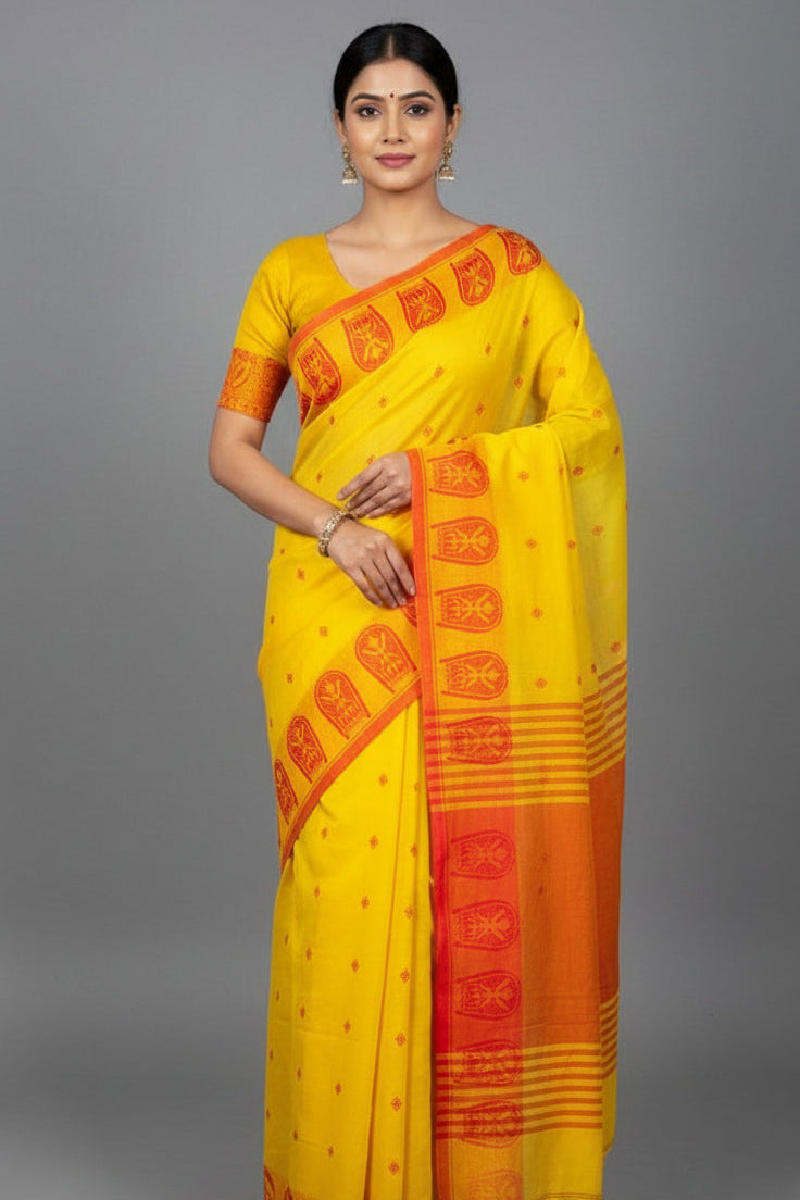 Dhak And Kulo Special khadi Cotton Saree