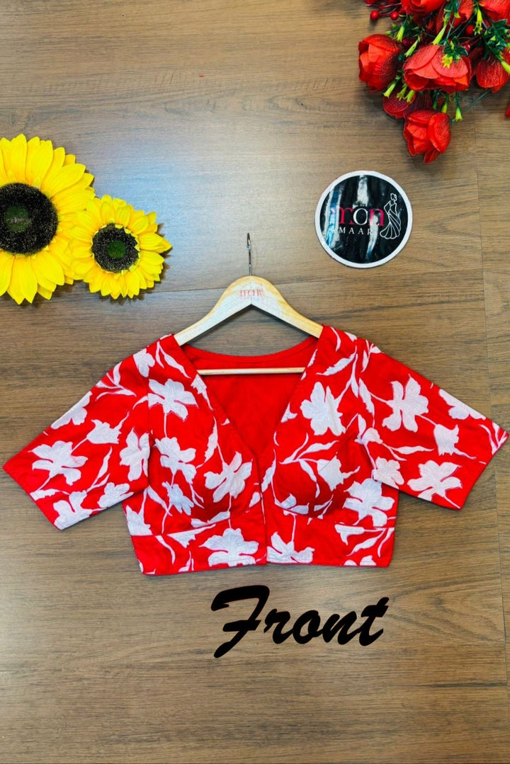 Amrapali Red Cotton Blouse