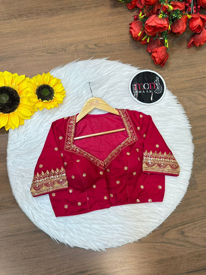 Everflowing Vichitra Pink Silk Blouse