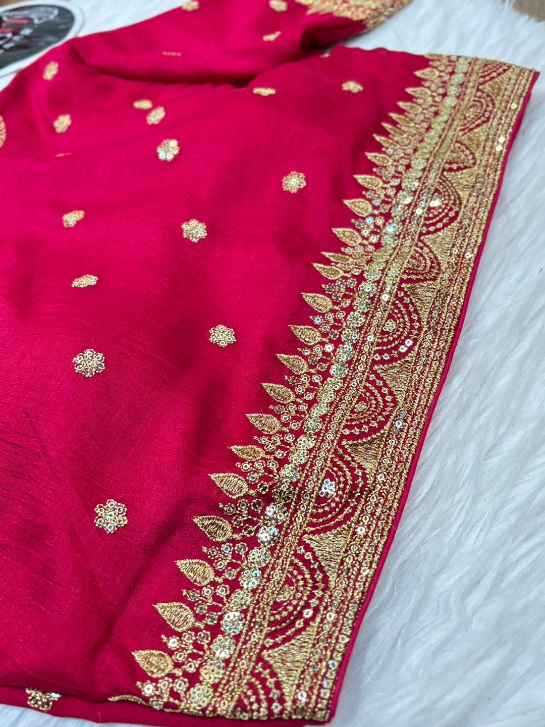 Everflowing Vichitra Pink Silk Blouse