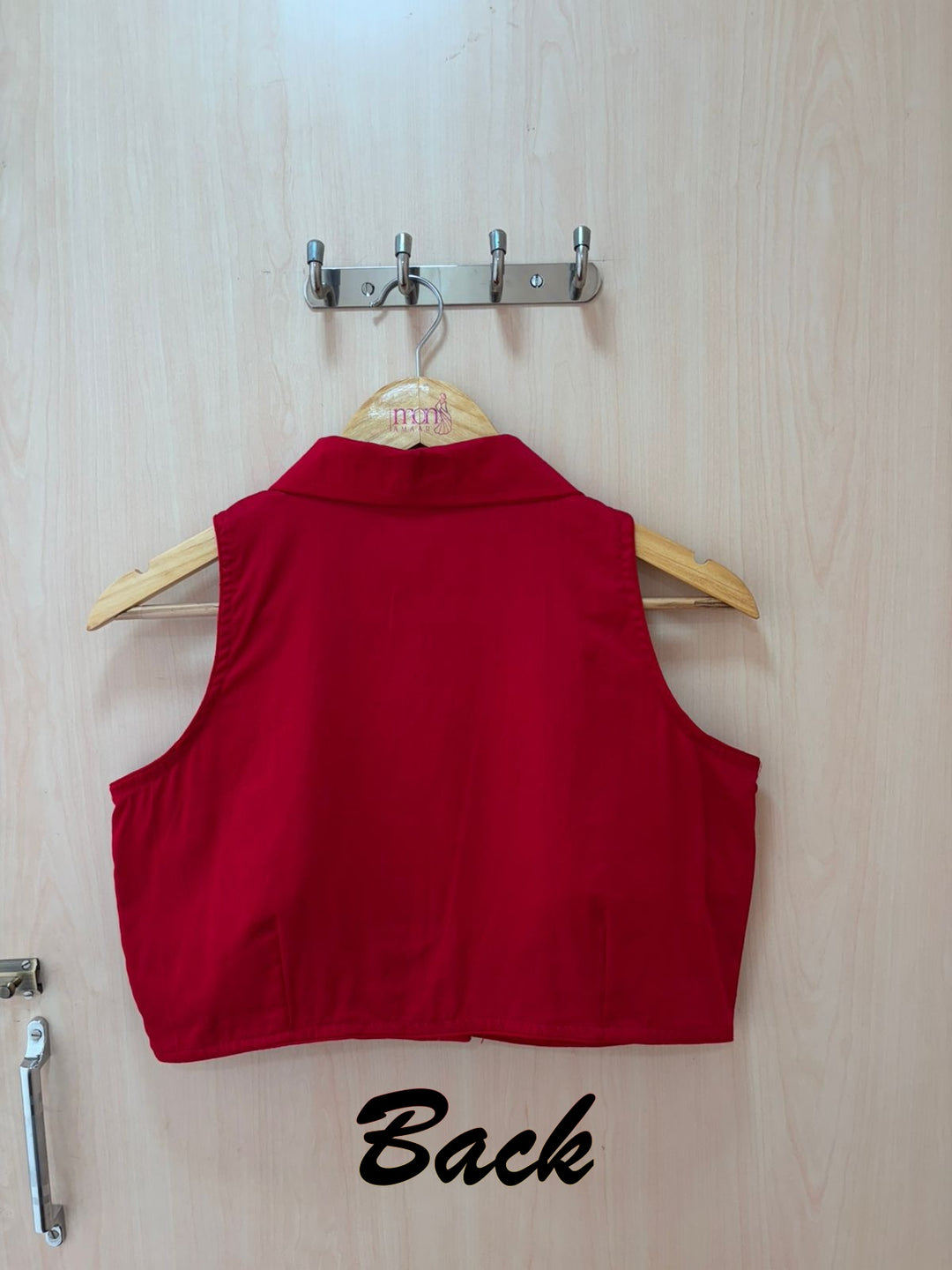 Swarna Kanya Red Cotton Blouse