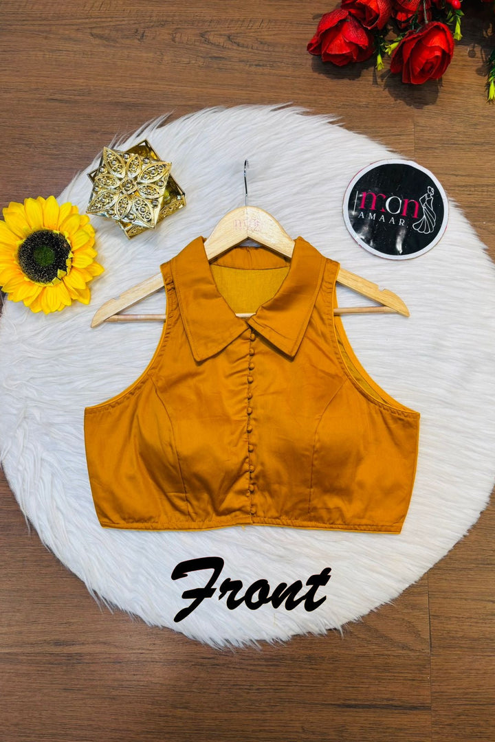 Swarna Kanya Yellow Cotton Blouse