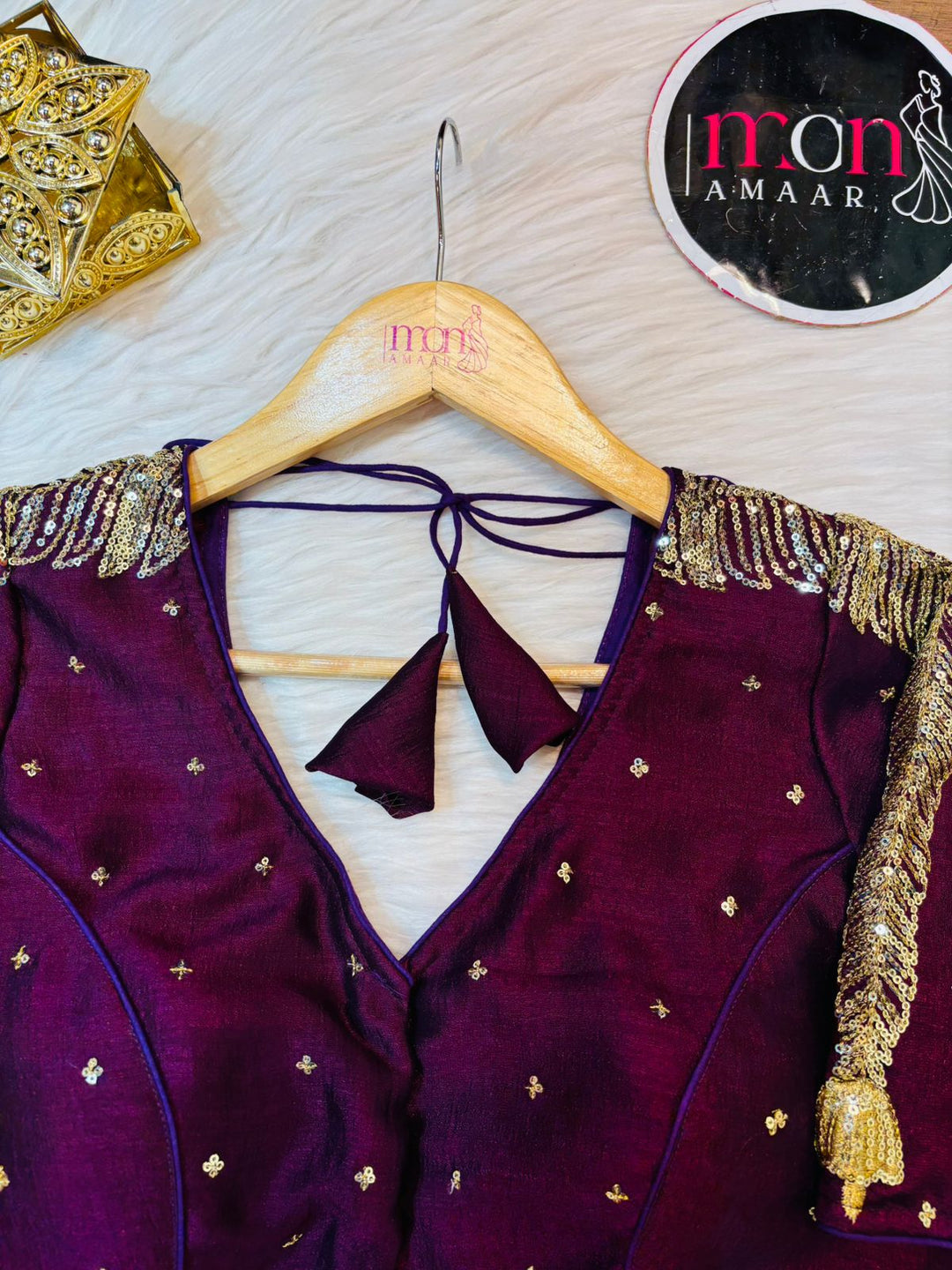 Purple Royale Vichitra Silk Blouse