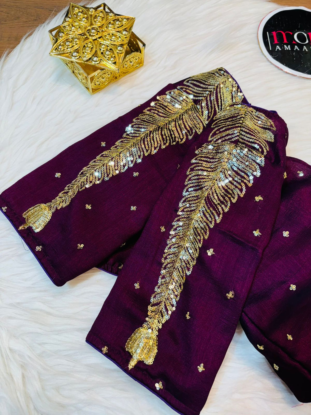 Purple Royale Vichitra Silk Blouse