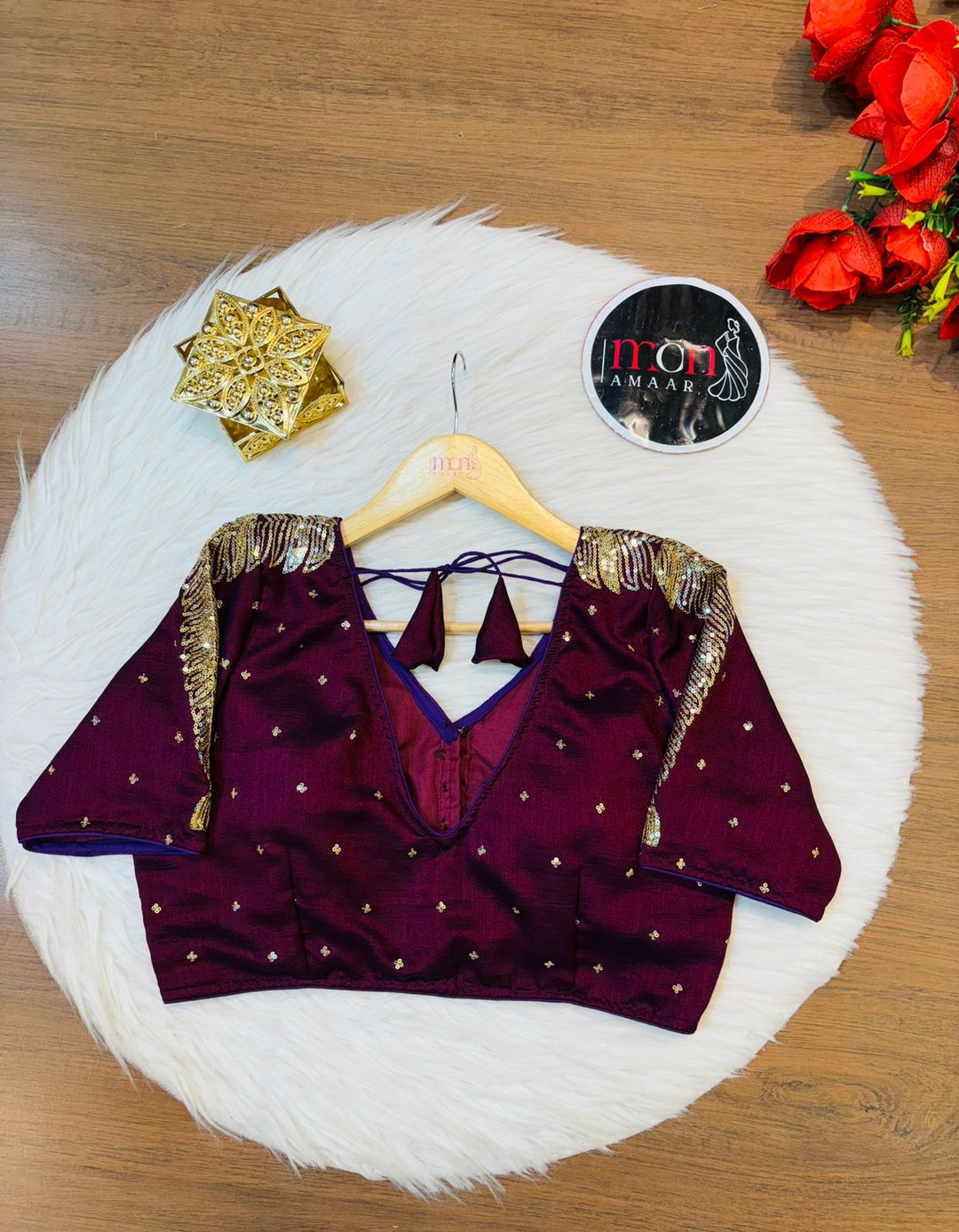 Purple Royale Vichitra Silk Blouse
