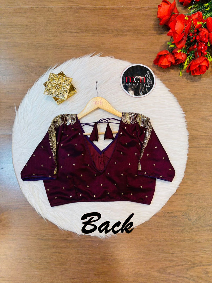 Purple Royale Vichitra Silk Blouse