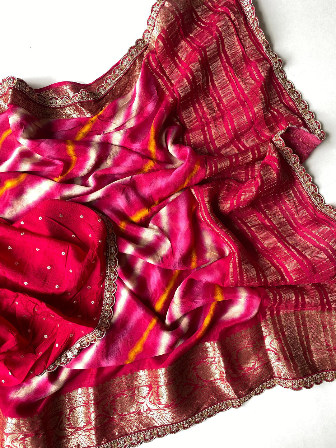 Crowned Elegance Chinnon Chiffon Saree