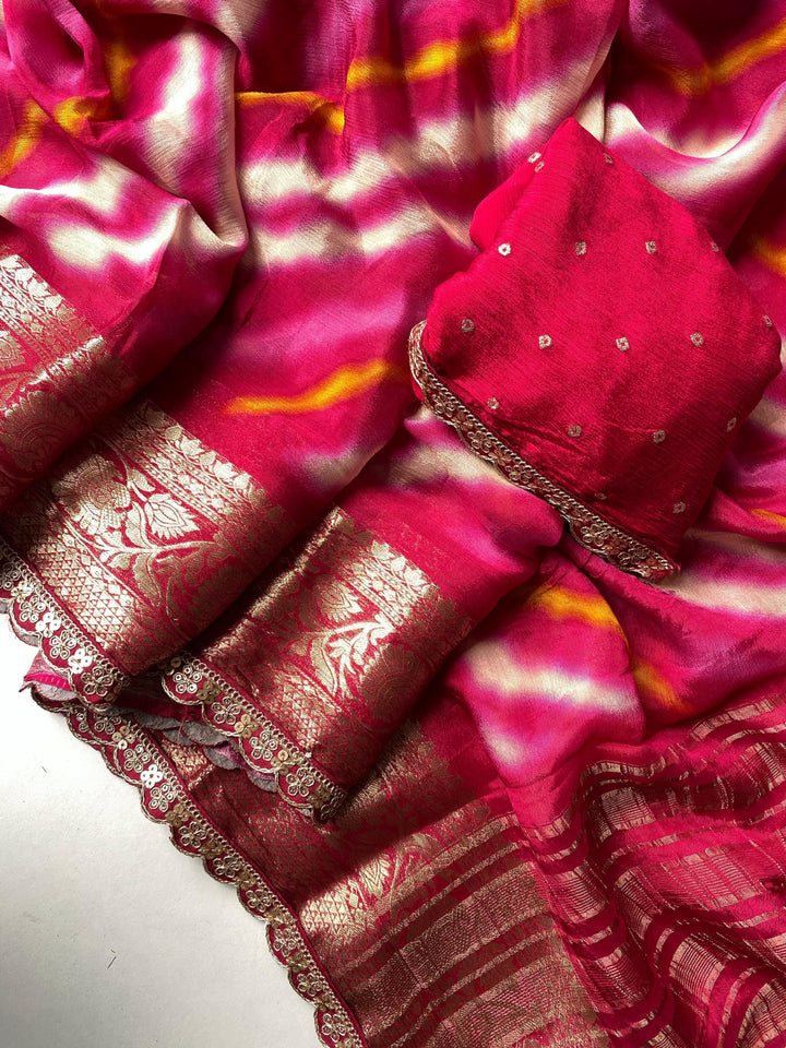 Crowned Elegance Chinnon Chiffon Saree