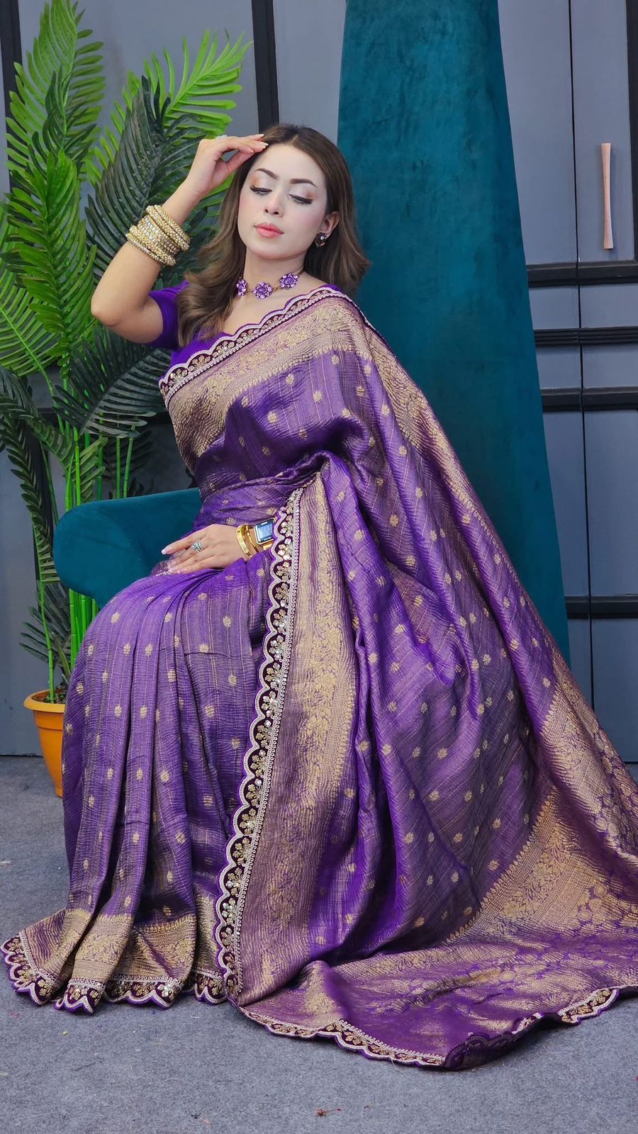Aromatic Flame Designer Banarasi Silk Saree
