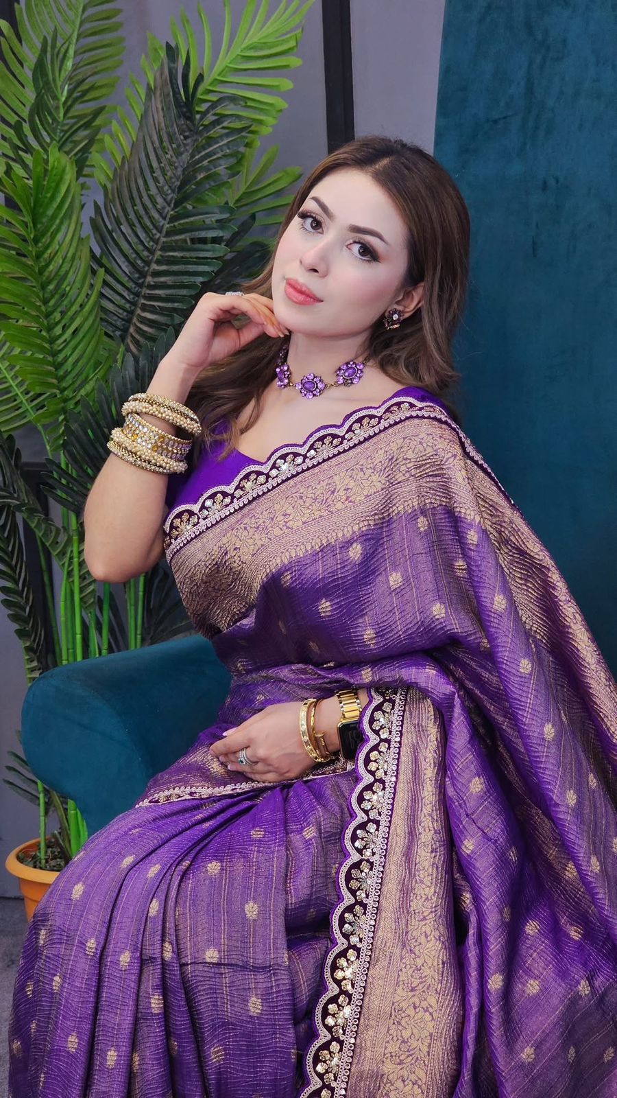 Aromatic Flame Designer Banarasi Silk Saree