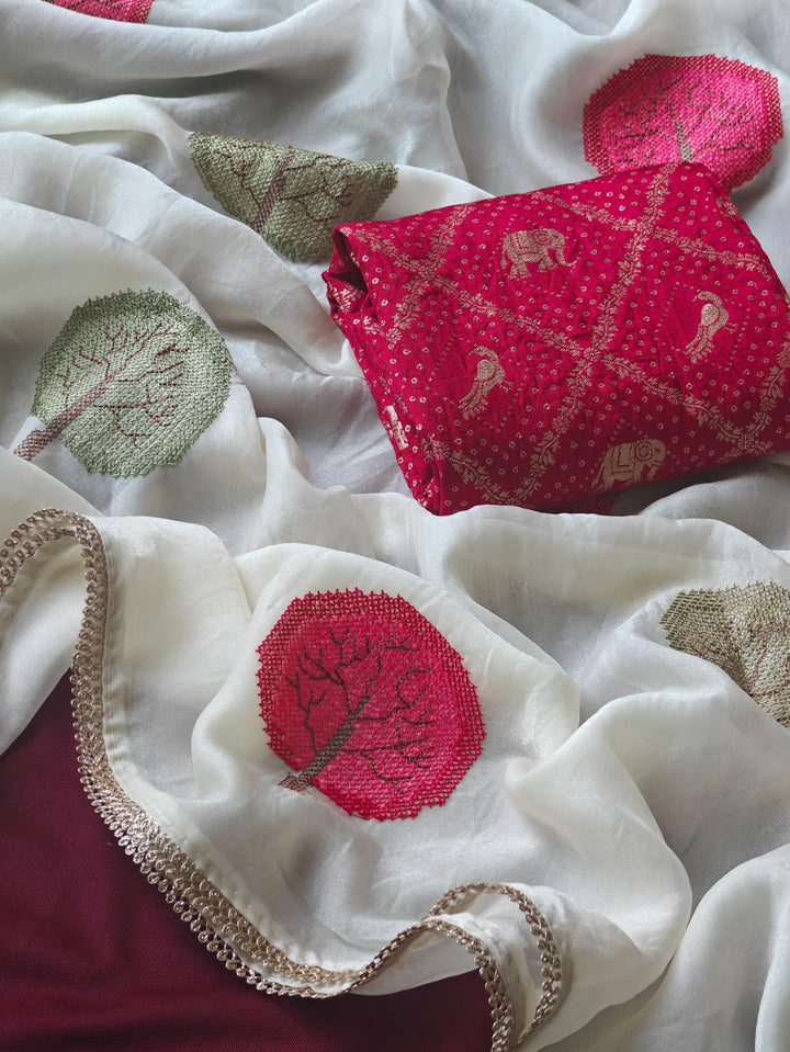 Exotic Drape Satin Georgette Silk Saree