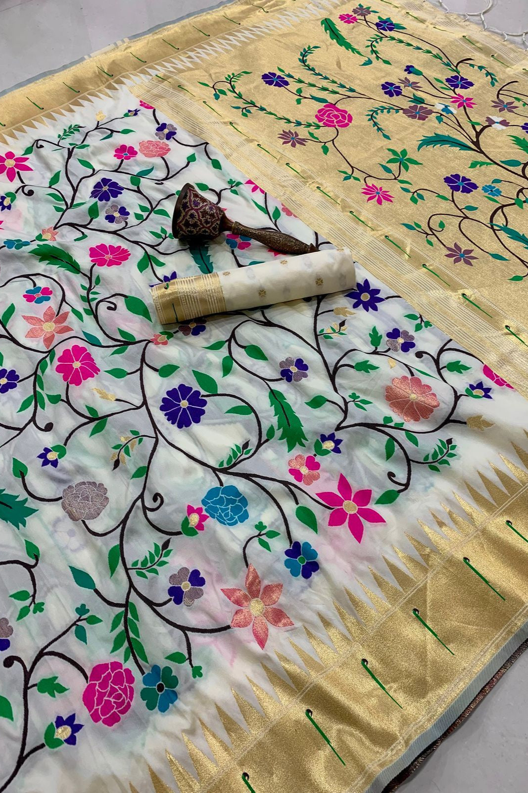 Actress Janhvi Kapoor Inspired Kanchivaram Paithani Silk Saree