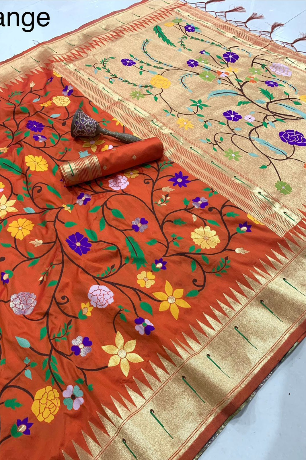 Actress Janhvi Kapoor Inspired Kanchivaram Paithani Silk Saree