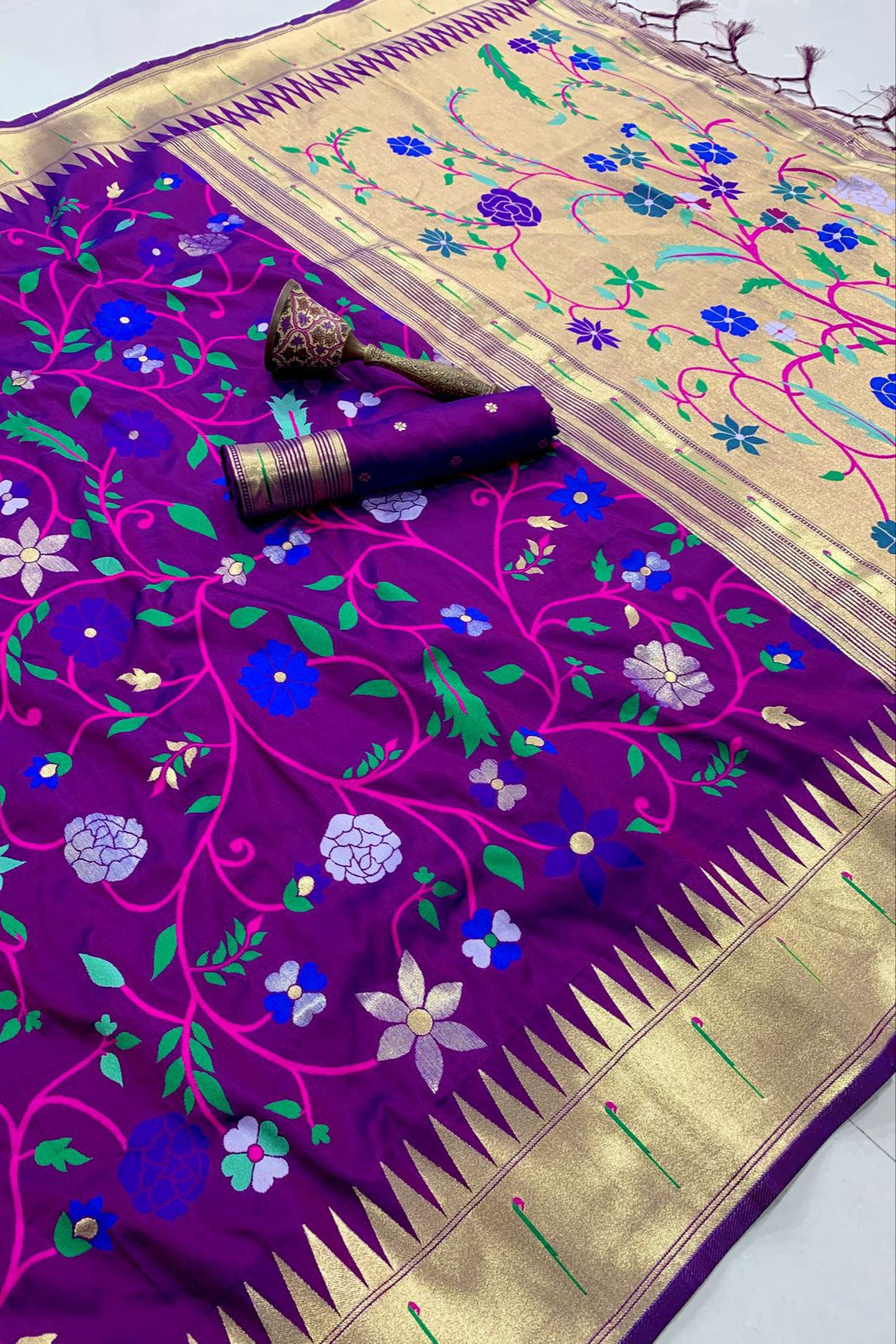 Actress Janhvi Kapoor Inspired Kanchivaram Paithani Silk Saree