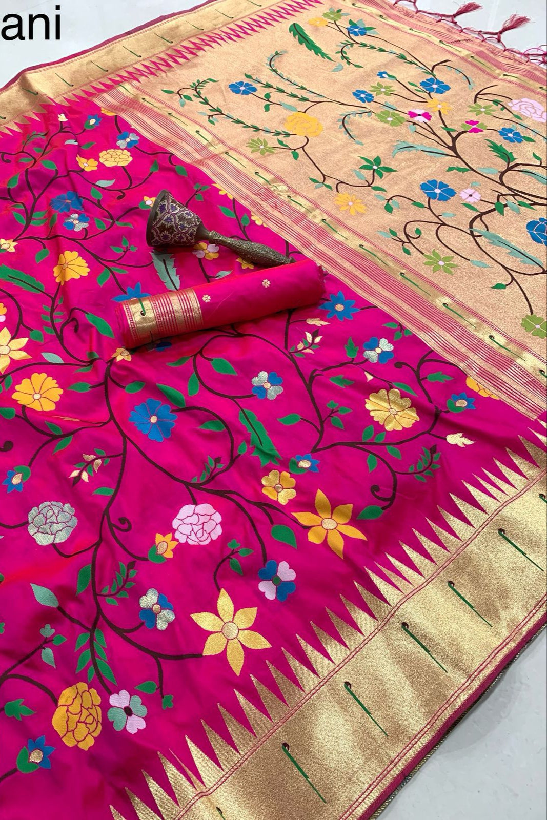 Actress Janhvi Kapoor Inspired Kanchivaram Paithani Silk Saree