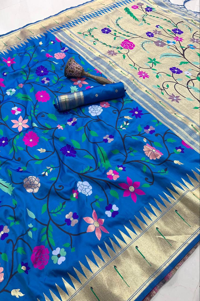 Actress Janhvi Kapoor Inspired Kanchivaram Paithani Silk Saree