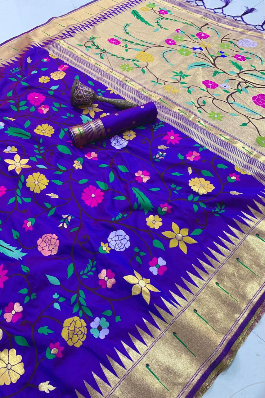 Actress Janhvi Kapoor Inspired Kanchivaram Paithani Silk Saree