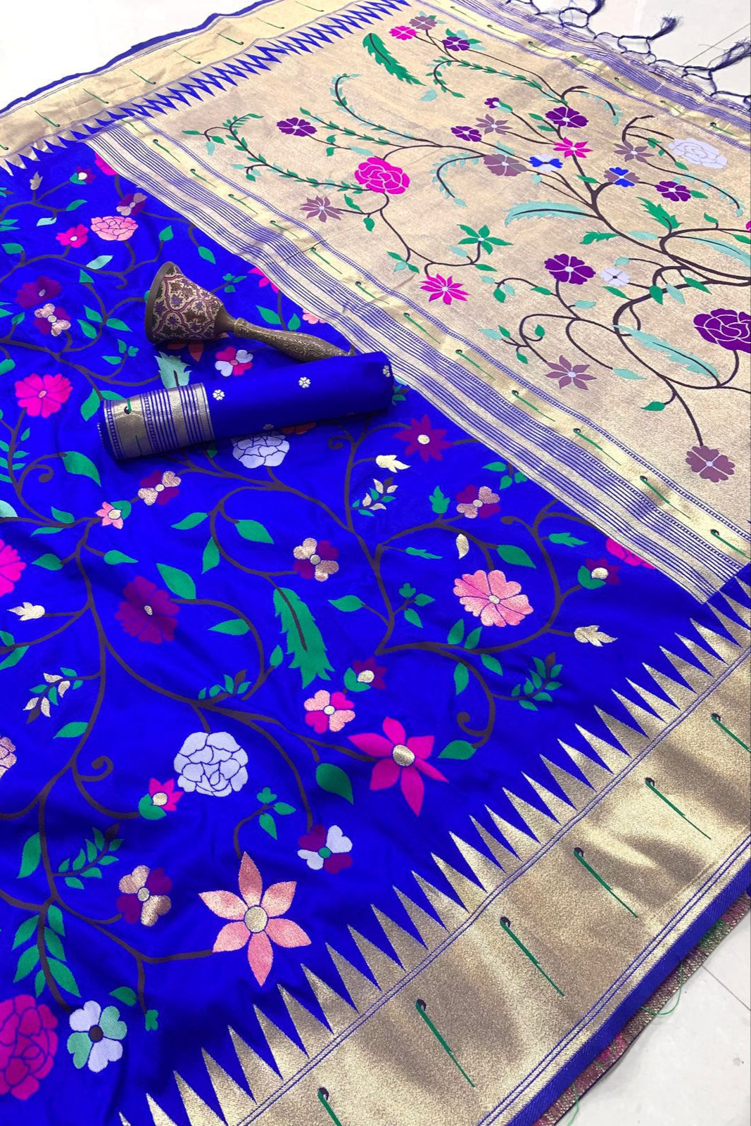 Actress Janhvi Kapoor Inspired Kanchivaram Paithani Silk Saree