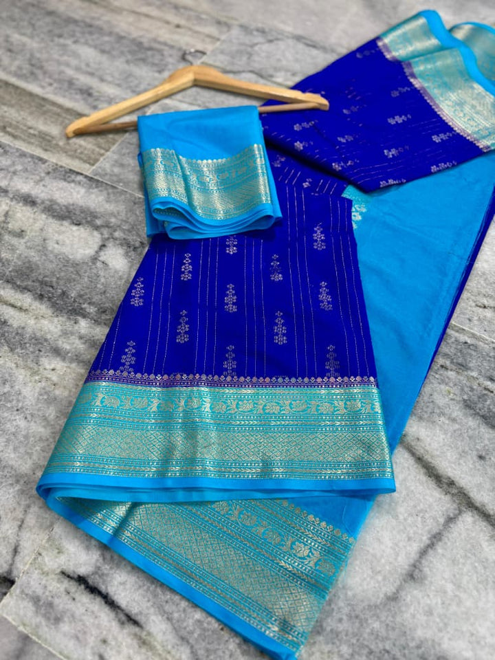 Beautiful Night Banarasi Silk Saree