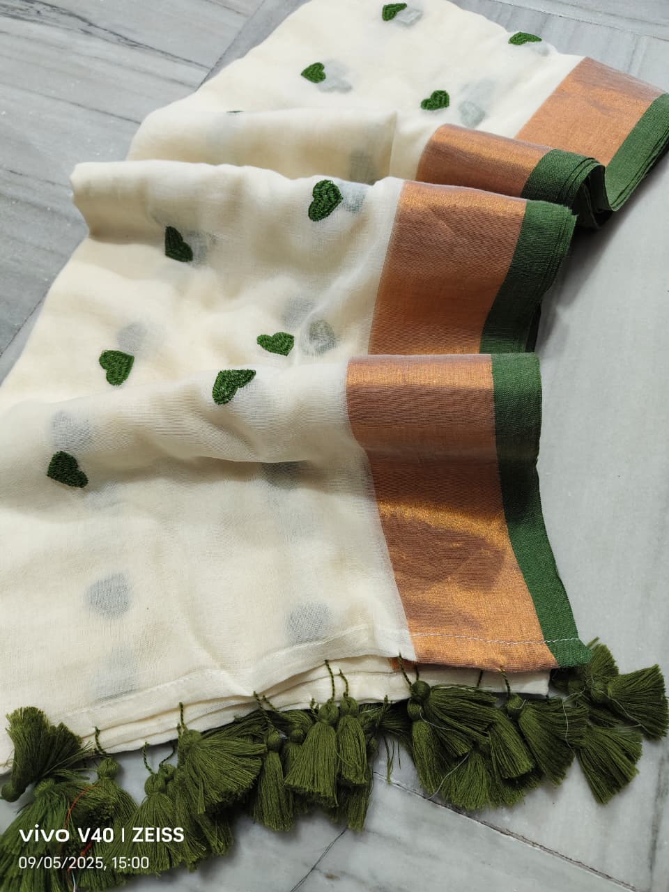 Love Embroidery Mul Cotton Saree