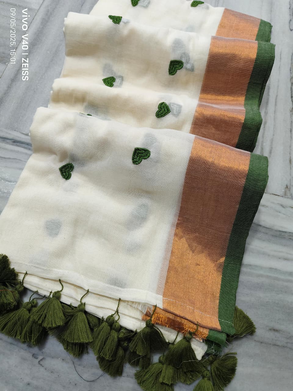 Love Embroidery Mul Cotton Saree