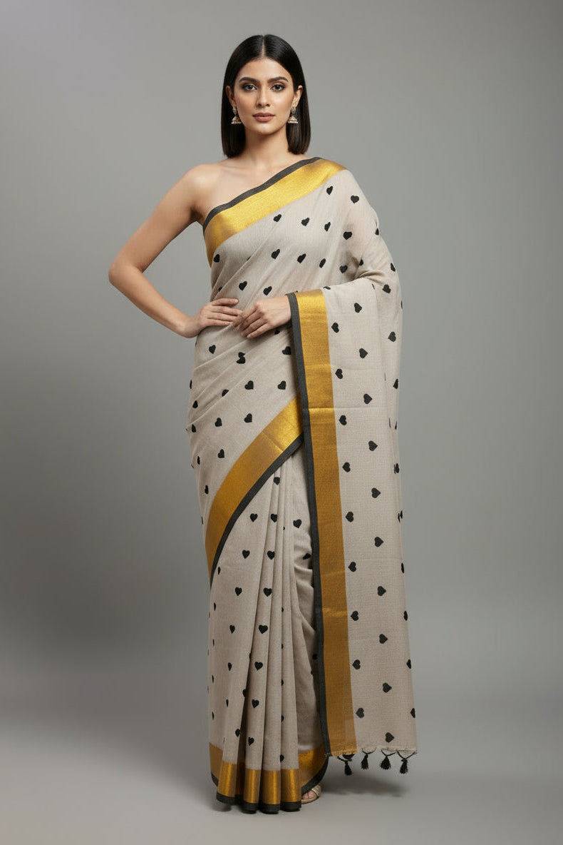 Love Embroidery Mul Cotton Saree