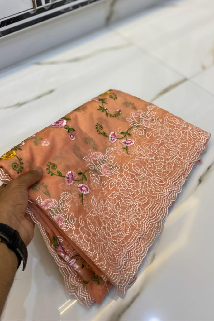 Beauty Of Seasons Kora Banarasi Organza Silk Saree