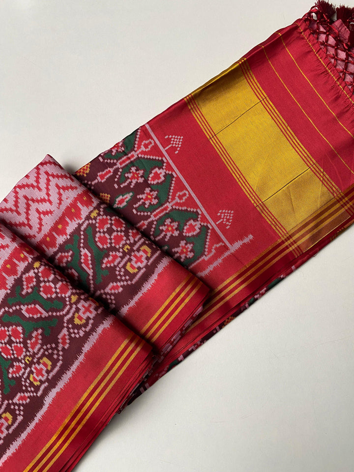 Seraphic Shine Bandhej Patola Silk Saree
