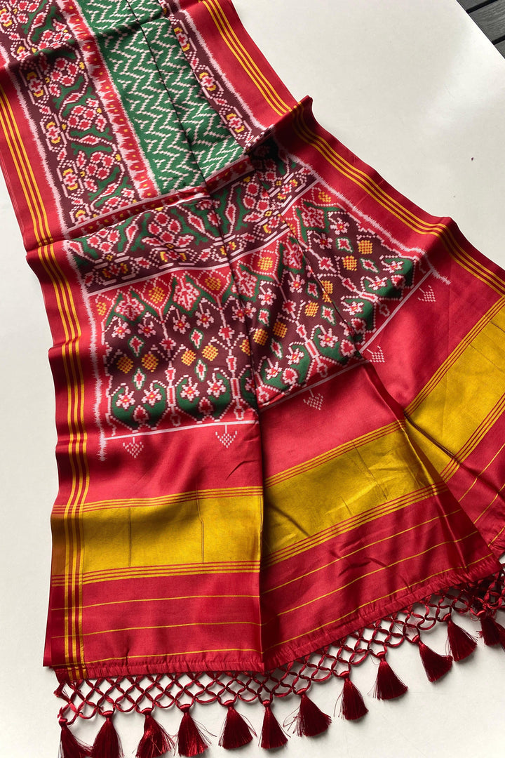 Seraphic Shine Bandhej Patola Silk Saree