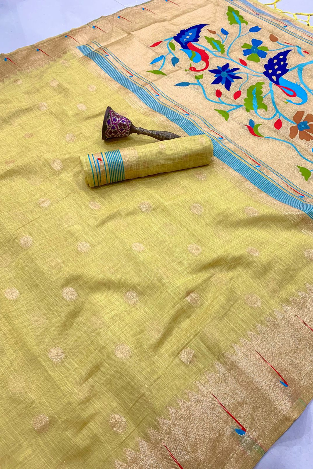 Strings of Serenity Muga Cotton Saree