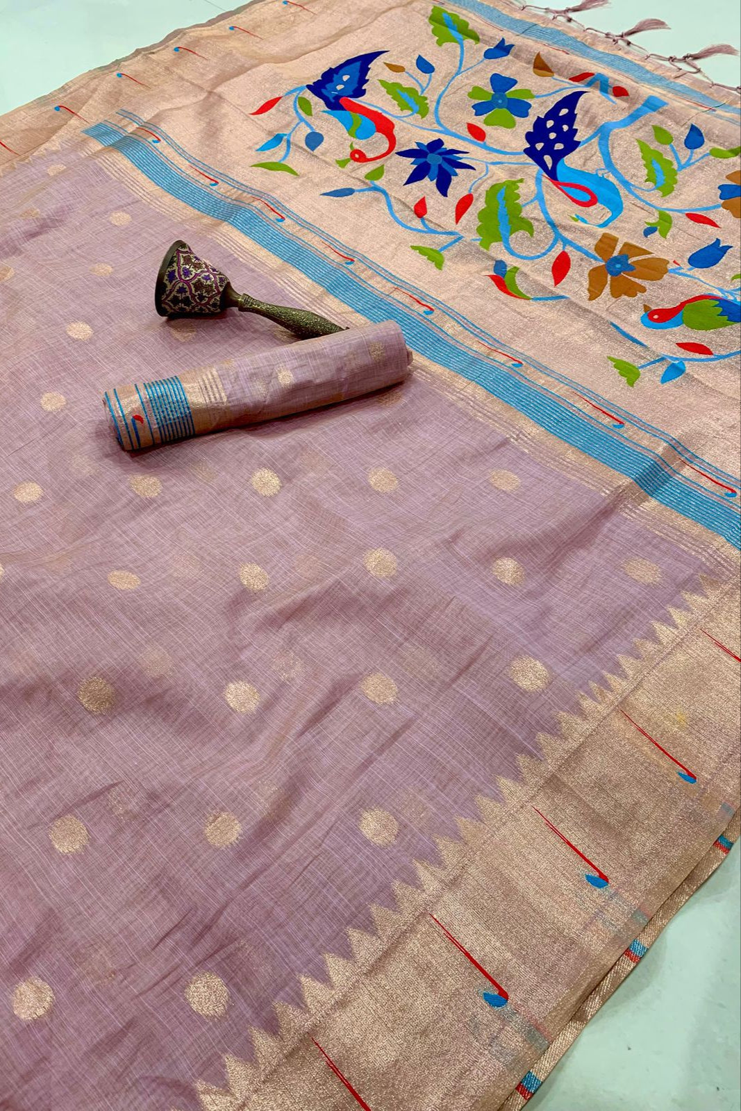 Strings of Serenity Muga Cotton Saree
