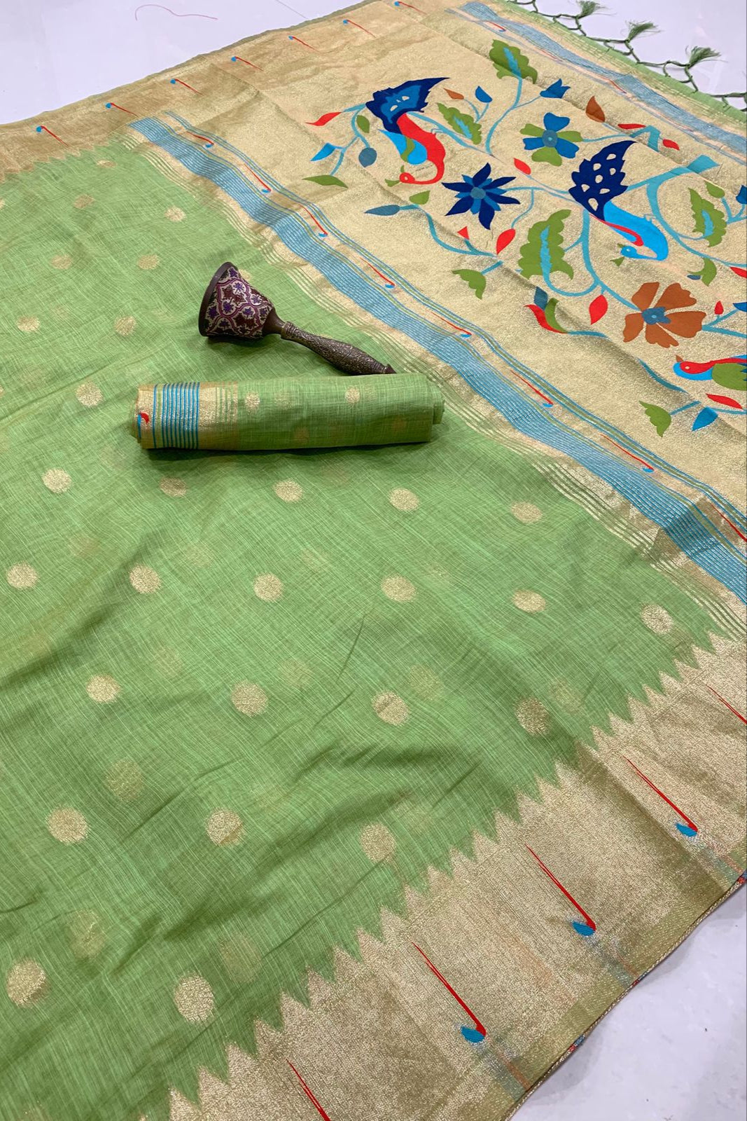 Strings of Serenity Muga Cotton Saree