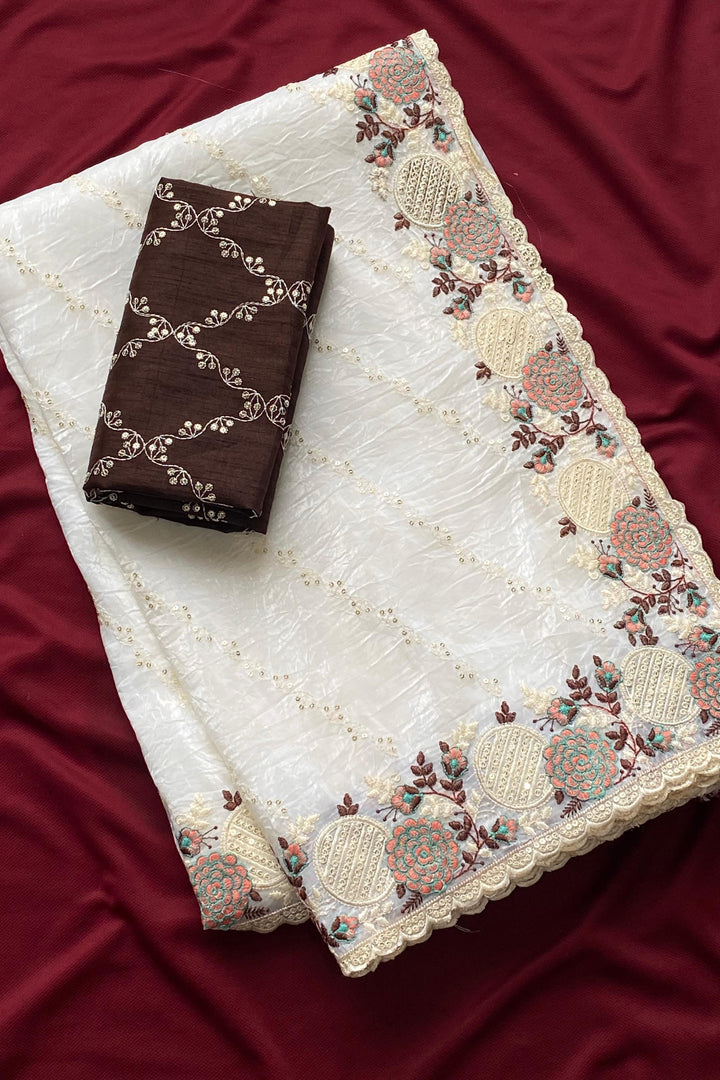 Lustrous Whispers Crush Silk Saree