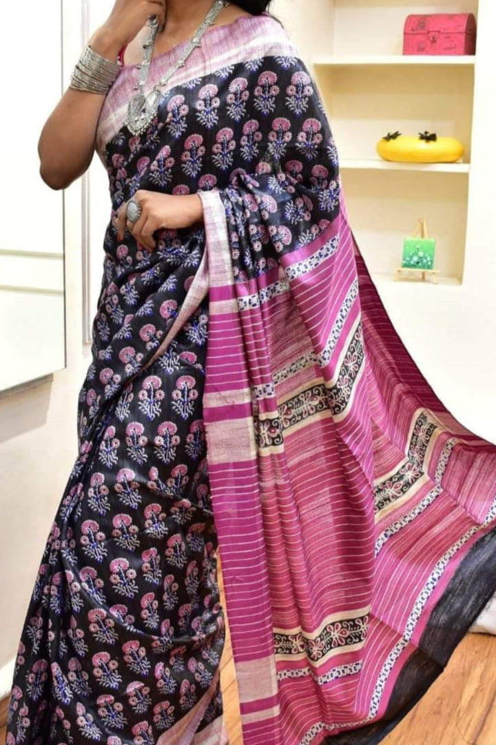 Aabhaangi Ghicha Tussar Silk Saree