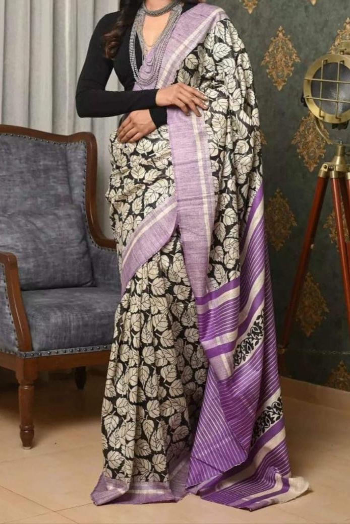 Aabhaangi Ghicha Tussar Silk Saree