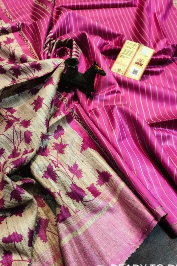 Aabhaangi Ghicha Tussar Silk Saree