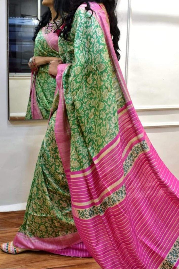 Aabhaangi Ghicha Tussar Silk Saree