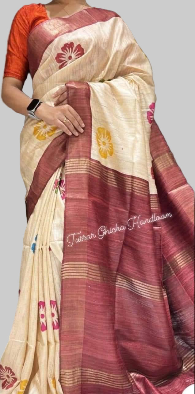 Tussarika Ghicha Tussar Silk Saree