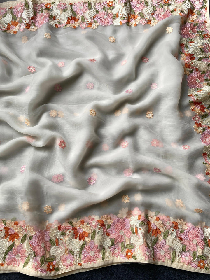 Malati Gunjan Fancy Chiffon Saree