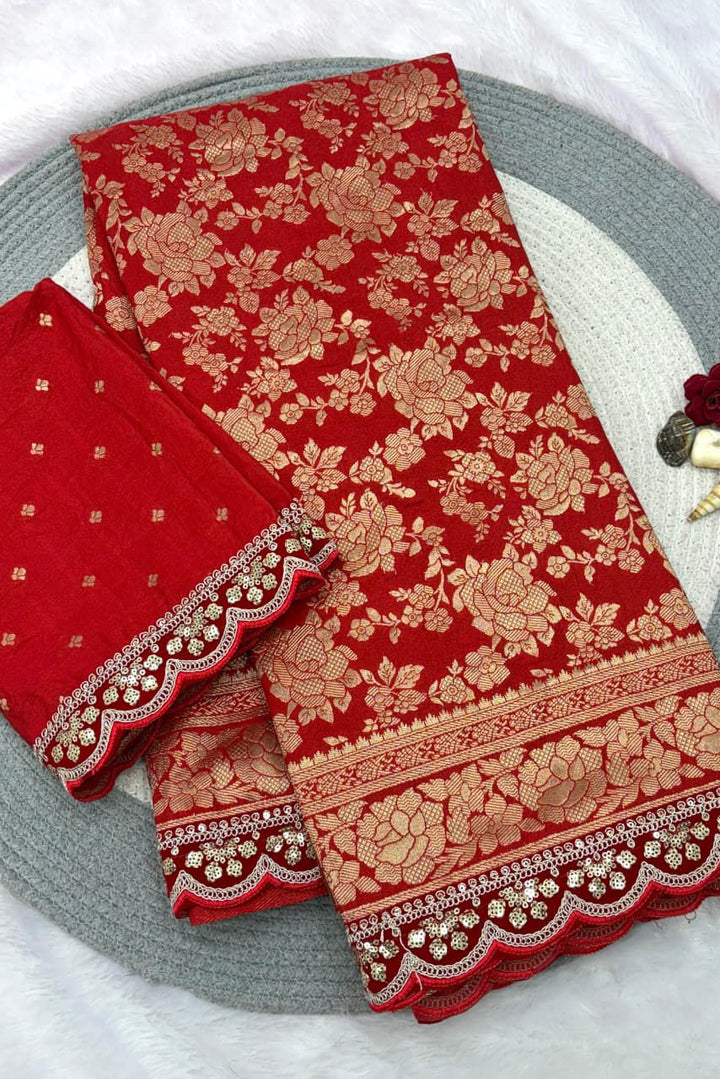 Karwa Chauth Special Crepe Khaddi Silk Saree
