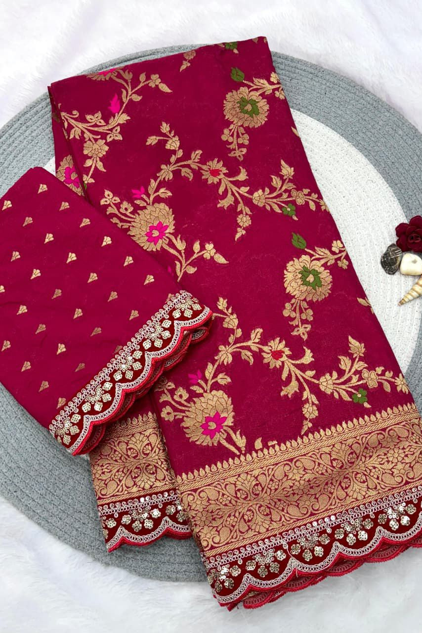 Karwa Chauth Special Crepe Khaddi Silk Saree