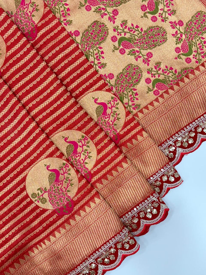 Karwa Chauth Special Crepe Khaddi Silk Saree