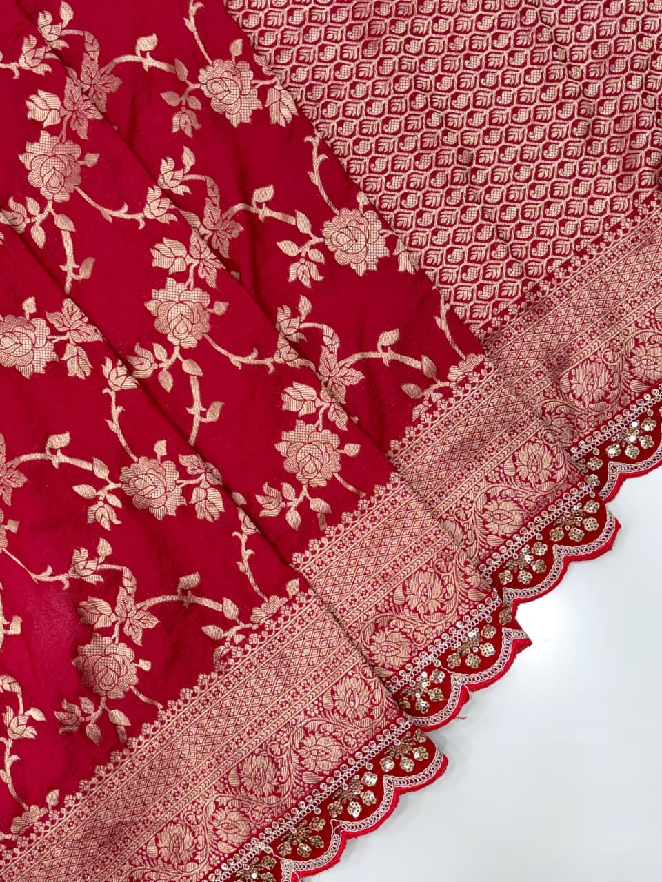 Karwa Chauth Special Crepe Khaddi Silk Saree