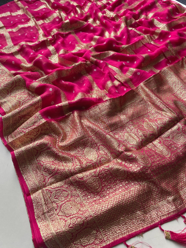 Golden Harmony Georgette Saree