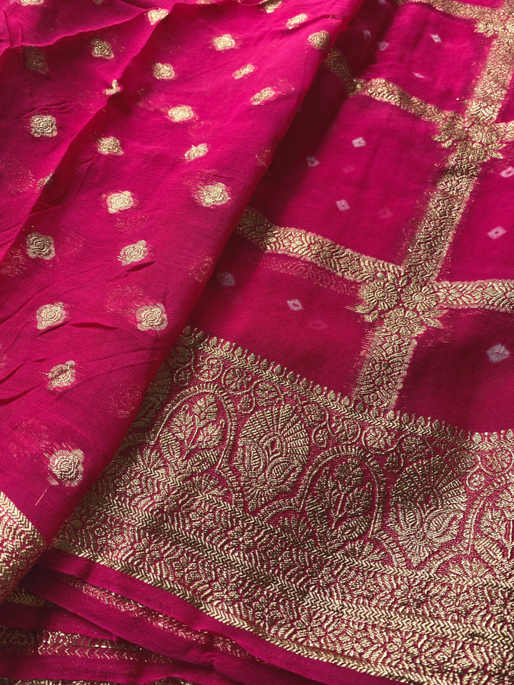 Golden Harmony Georgette Saree